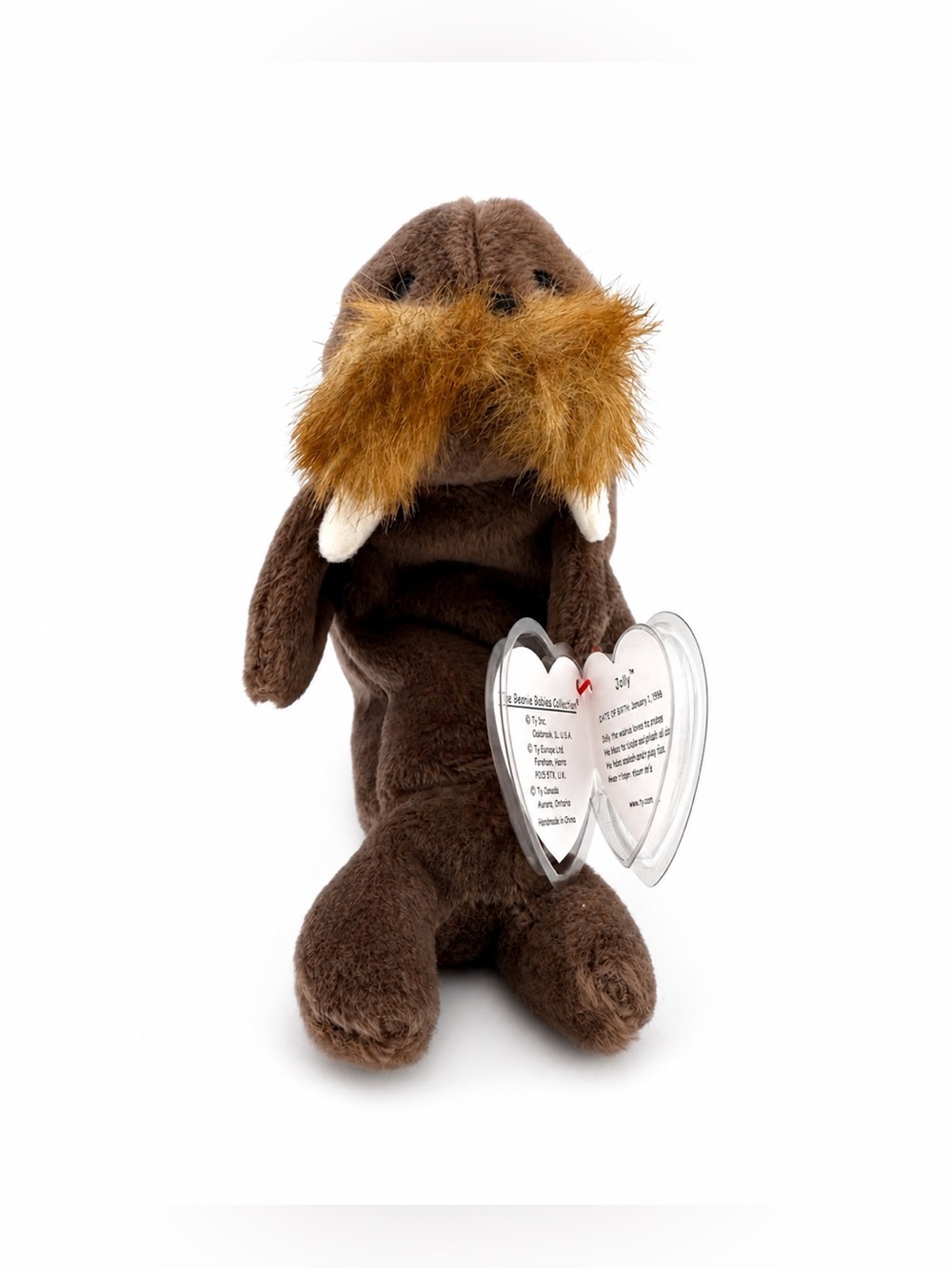 TY Jolly Walrus Beanie Baby Plush with Mustache w/tag. Collector